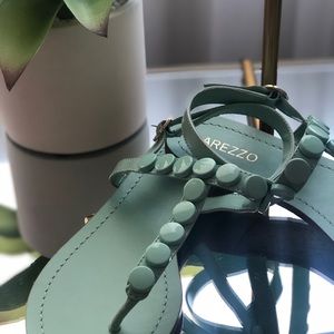 Teal strappy sandals